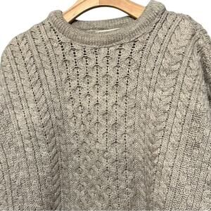Country Collection Ireland Men’s XXL Heather Gray Irish Wool Cable Knit Sweater